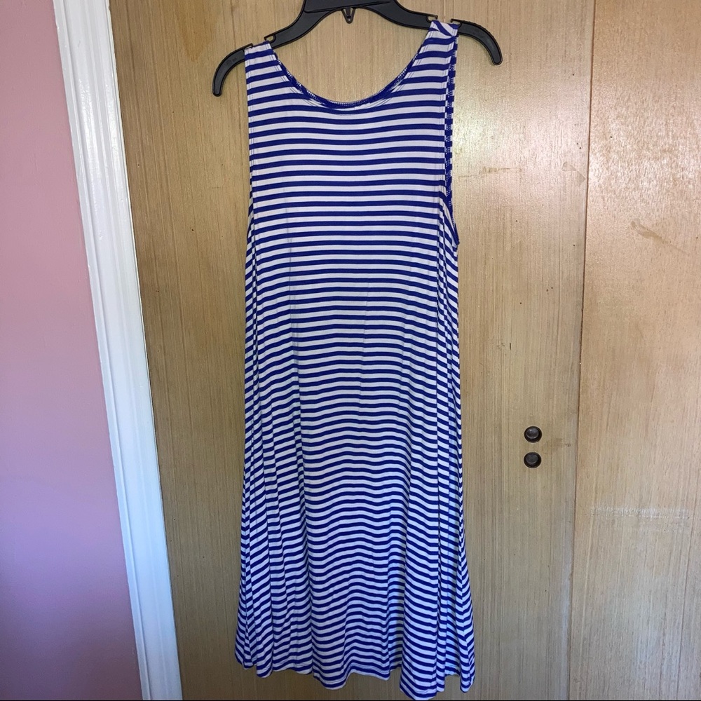 Old Navy Royal Blue and White Striped Sleeveless Sundress Size Small